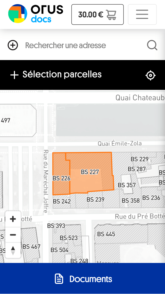 Affichage mobile du site web www.orus-docs.com